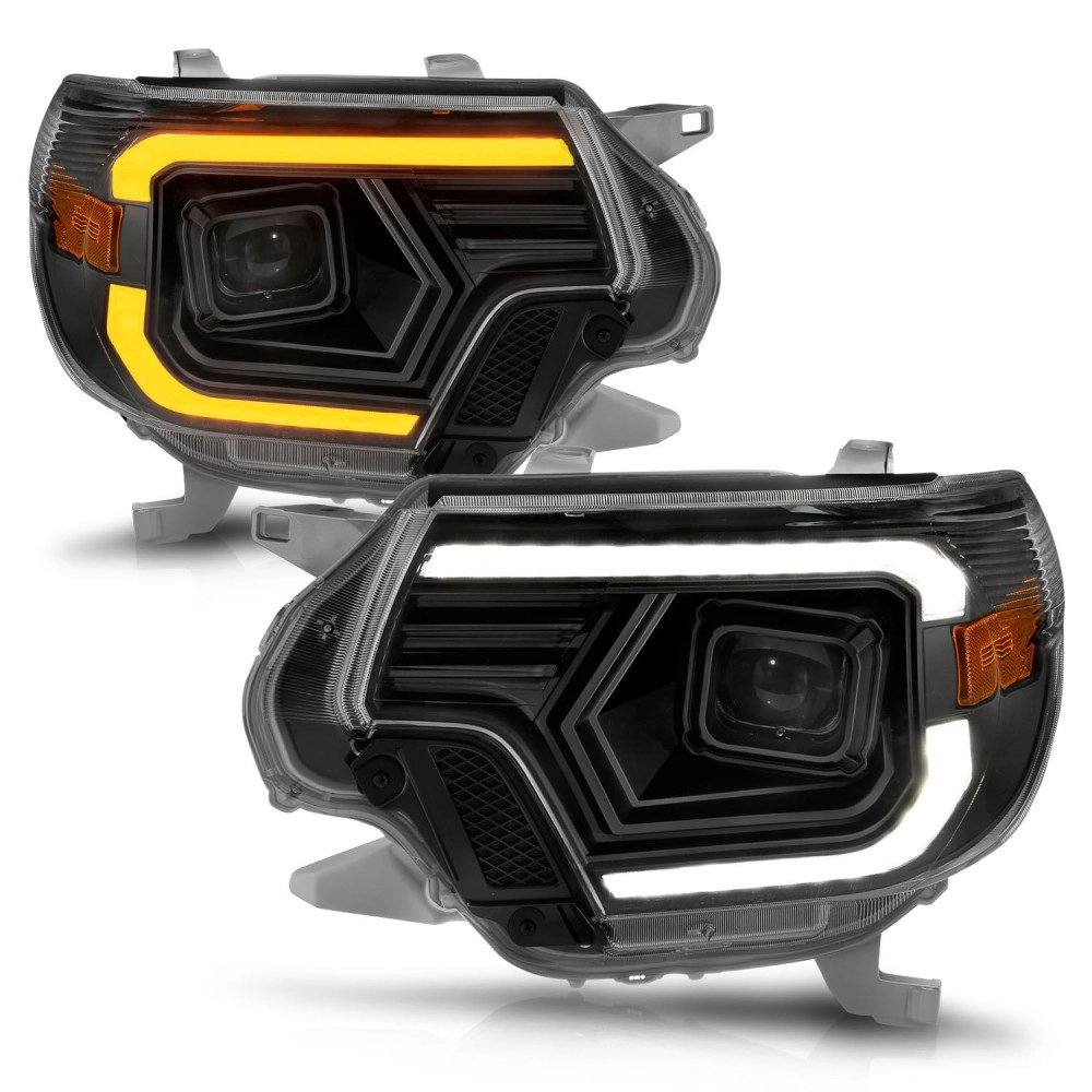 Anzo 111556 - Plank Style Projector Headlights w/ Switchback Lights (Black Housing, Clear Lens)